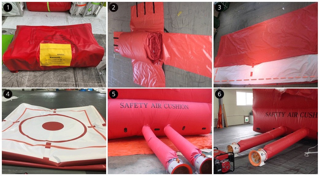Step by step operational guide for safety air cushion deployment