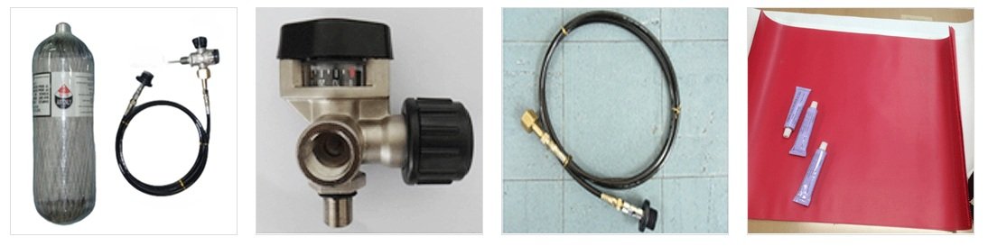 High pressure pneumatic cylinder accessories system components