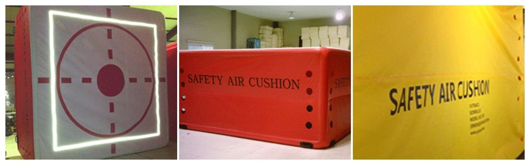 Compressed air cylinder type safety rescue air cushions and safety jumping cushion overview